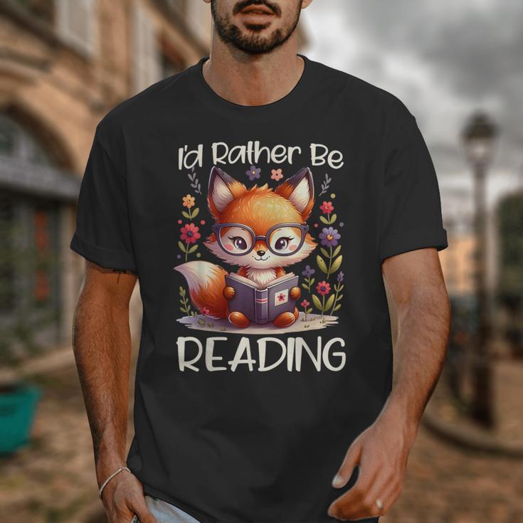 I'd Rather Be Reading Cute Fox Book Lover Reader Bookworm Unisex T-Shirt I'd Rather Be Reading Cute Fox Book Lover Reader Bookworm Unisex T-Shirt
