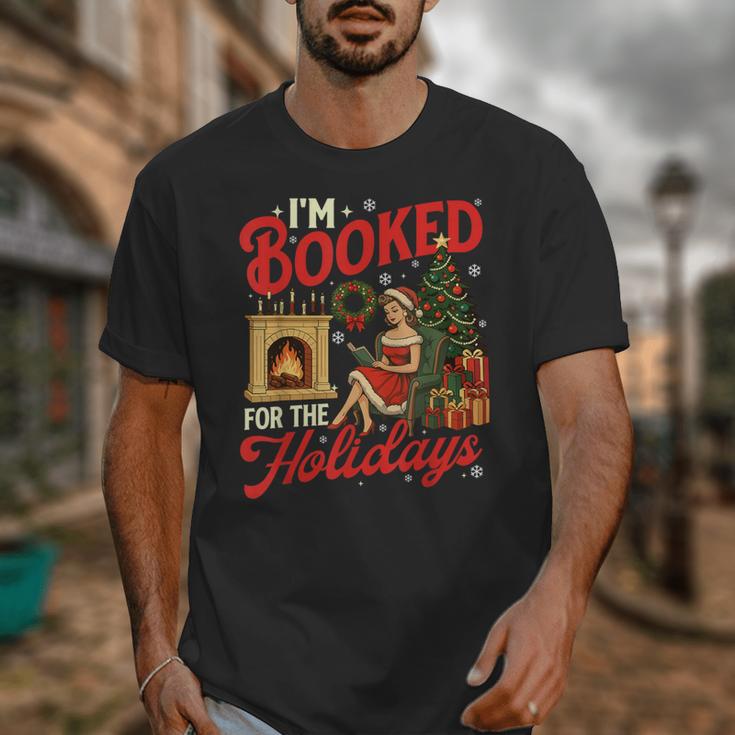 I'm Booked For The Holidays Christmas Reading Bookworm Xmas Unisex T-Shirt I'm Booked For The Holidays Christmas Reading Bookworm Xmas Unisex T-Shirt