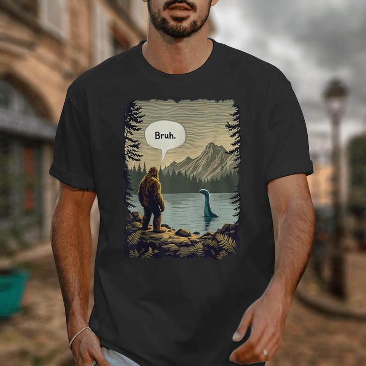 Introvert Bigfoot Sasquatch Loch Ness Monster Bruh Unisex T-Shirt Introvert Bigfoot Sasquatch Loch Ness Monster Bruh Unisex T-Shirt