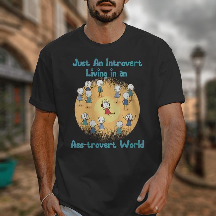 Introvert Extrovert Cartoon In Asstrovert World Unisex T-Shirt Introvert Extrovert Cartoon In Asstrovert World Unisex T-Shirt