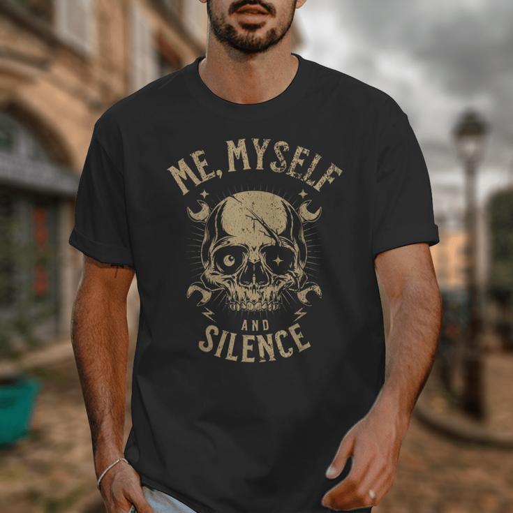 Introvert Relaxation Me Myself And Silence Skull Mechanic Unisex T-Shirt