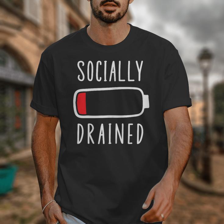 Introvert Socially Drained Battery Unisex T-Shirt