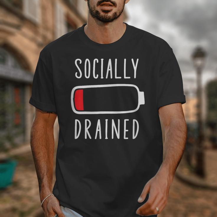 Introvert Socially Drained Battery Unisex T-Shirt Introvert Socially Drained Battery Unisex T-Shirt