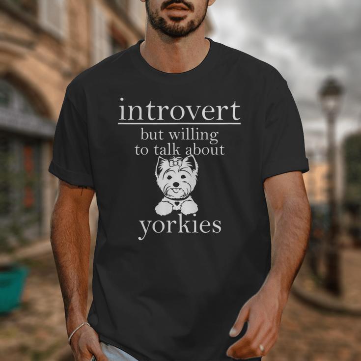 Introvert But Willing To Talk About Yorkies Unisex T-Shirt Introvert But Willing To Talk About Yorkies Unisex T-Shirt