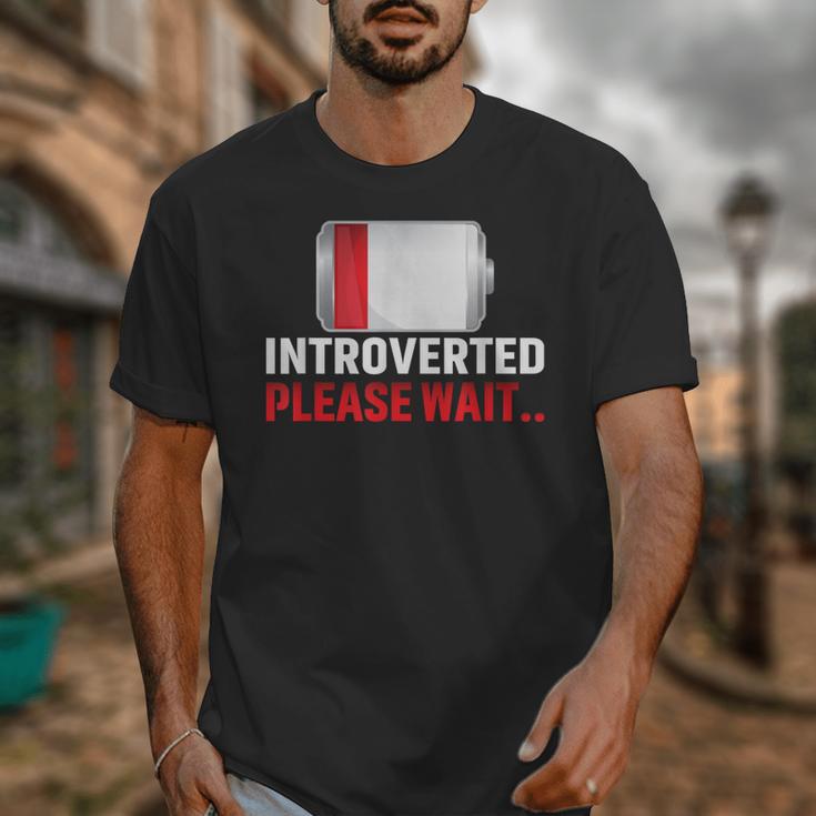 Introverted Please Wait Introvert Saying Sarcasm Unisex T-Shirt Introverted Please Wait Introvert Saying Sarcasm Unisex T-Shirt