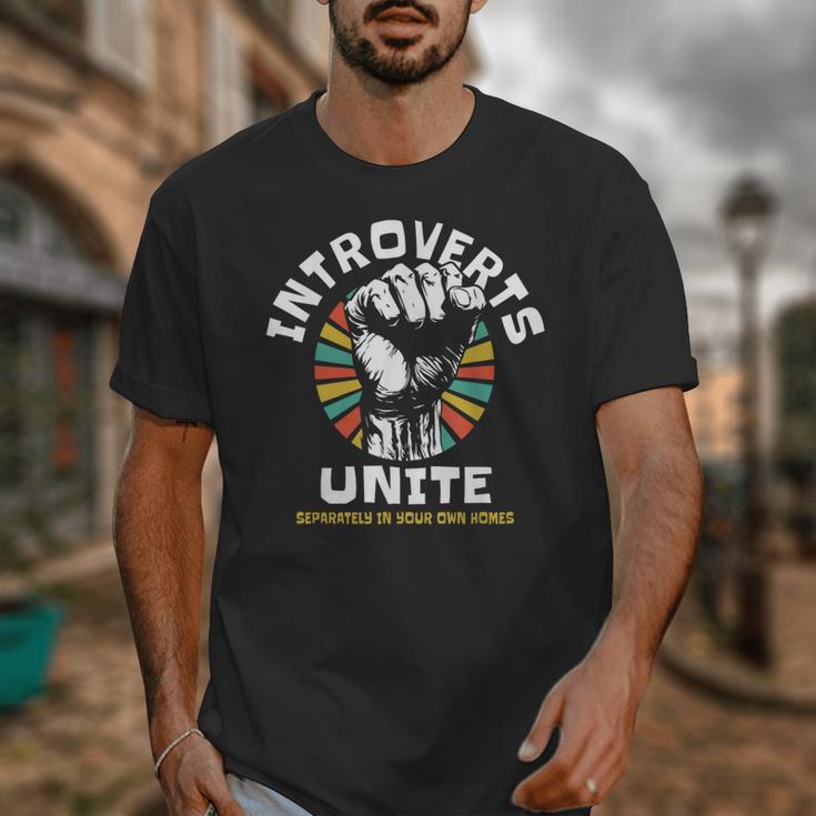 Introverts Unite Separately Own Homes Emblem Unisex T-Shirt