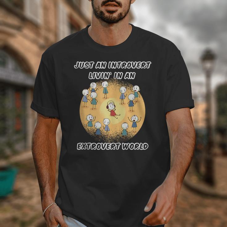 Just An Introvert Living In An Extrovert World Stickmen Unisex T-Shirt Just An Introvert Living In An Extrovert World Stickmen Unisex T-Shirt