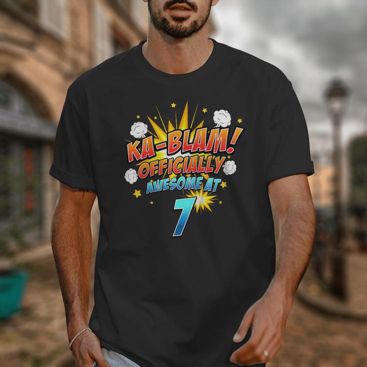 Kids Ka-Blam 7 Year Old Boys 7th Birthday Comic Book Super Hero Unisex T-Shirt Kids Ka-Blam 7 Year Old Boys 7th Birthday Comic Book Super Hero Unisex T-Shirt