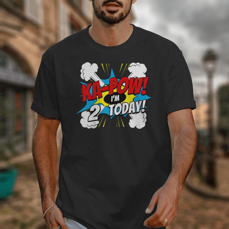 Kids Ka-Pow 2 Years Old Kids 2nd Birthday Comic Book Super Hero Unisex T-Shirt Kids Ka-Pow 2 Years Old Kids 2nd Birthday Comic Book Super Hero Unisex T-Shirt