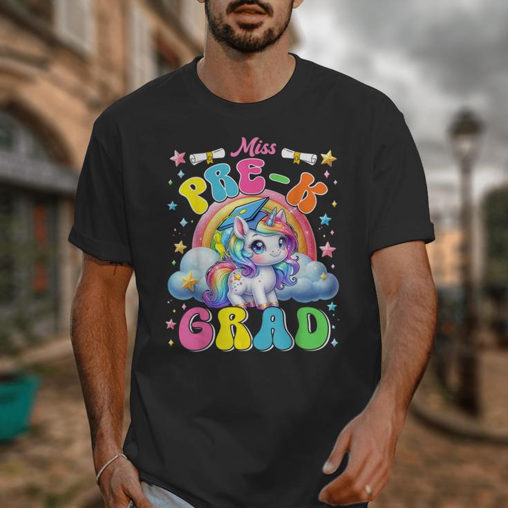Kids Miss Pre-K Grad Graduation Cute Unicorn Rainbow Girls Unisex T-Shirt
