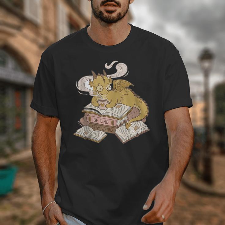 Be Kind Stay Weird Read Books Cute Dragon Unisex T-Shirt