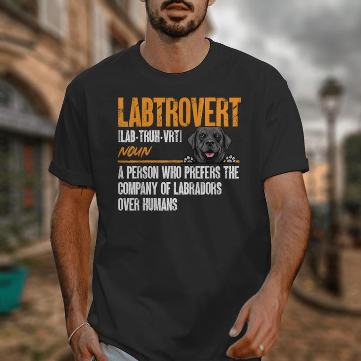 Labrador Retriever Labtrovert Definition Introvert Labrador Unisex T-Shirt