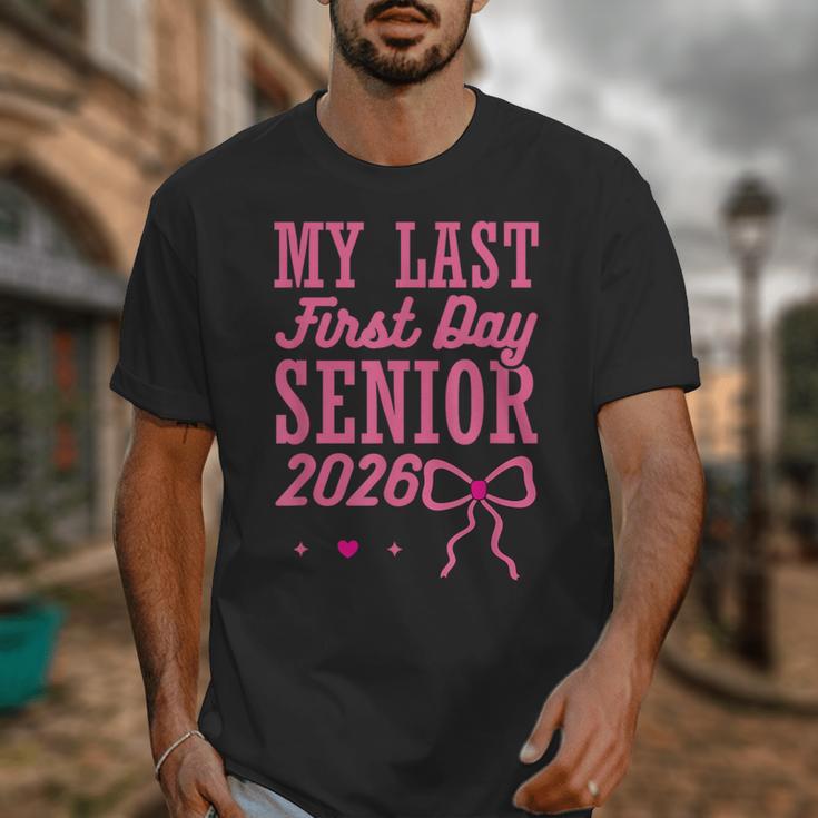 My Last First Day Senior 2026 Coquette Pink Bow Graduation Unisex T-Shirt