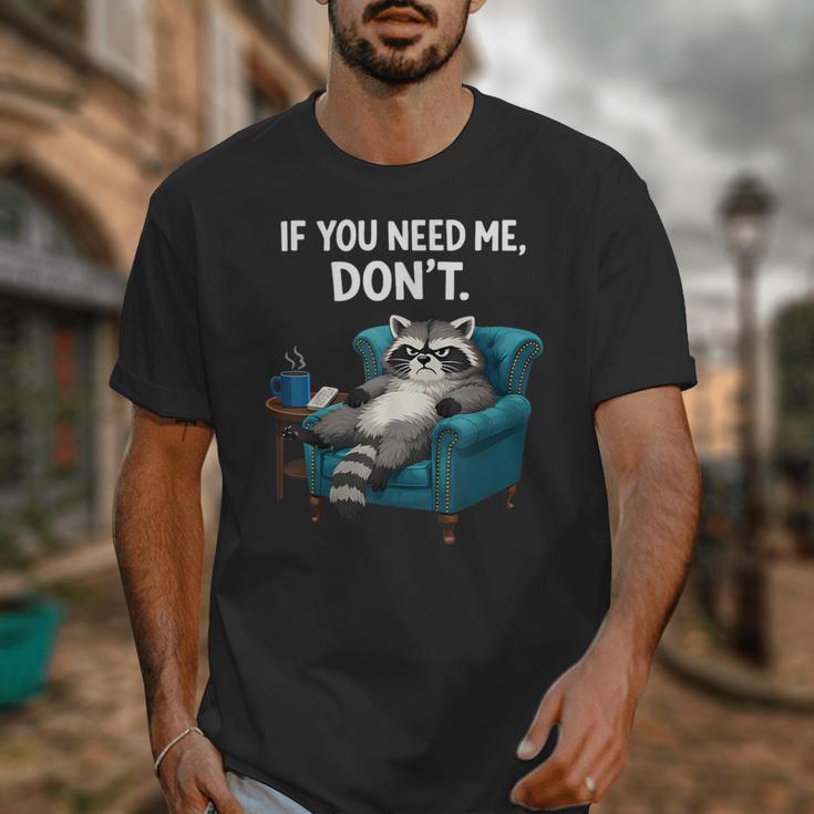Lazy Raccoon Sarcastic Introvert Humor Japanese Animal Unisex T-Shirt
