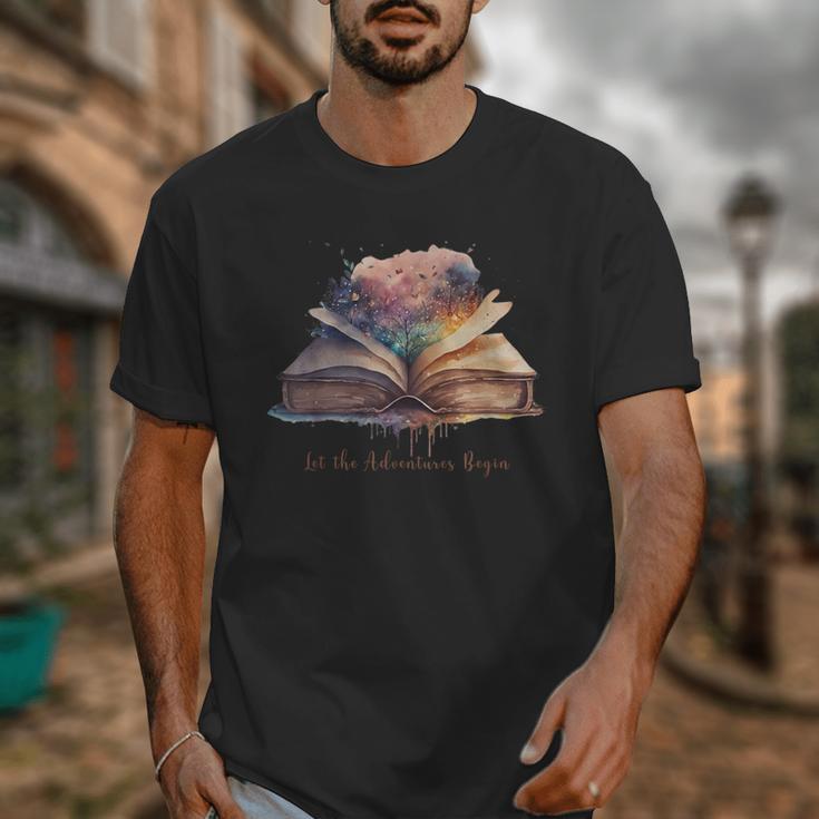 Let The Adventures Begin Book Lovers Magical Whimsical Art Unisex T-Shirt