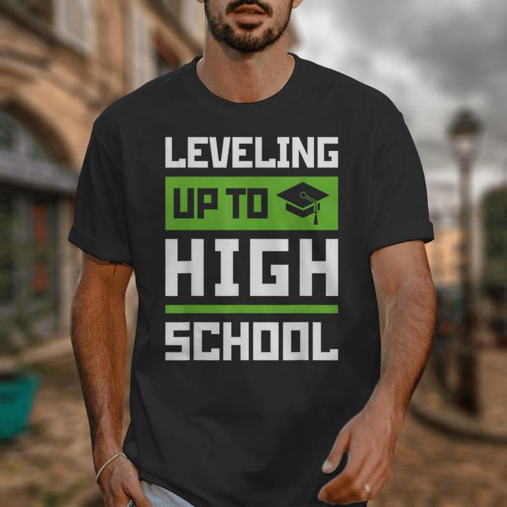 Leveling Up To High School Tee Shirt Gaming Graduation Unisex T-Shirt