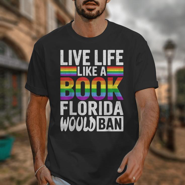 LGBTQ Quote Live Life Like A Banned Rainbow Book Unisex T-Shirt