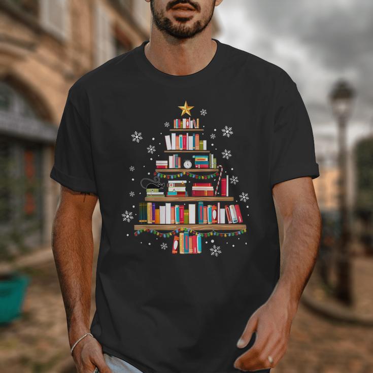 Library Books Christmas Tree Teacher Xmas Snowflake Unisex T-Shirt