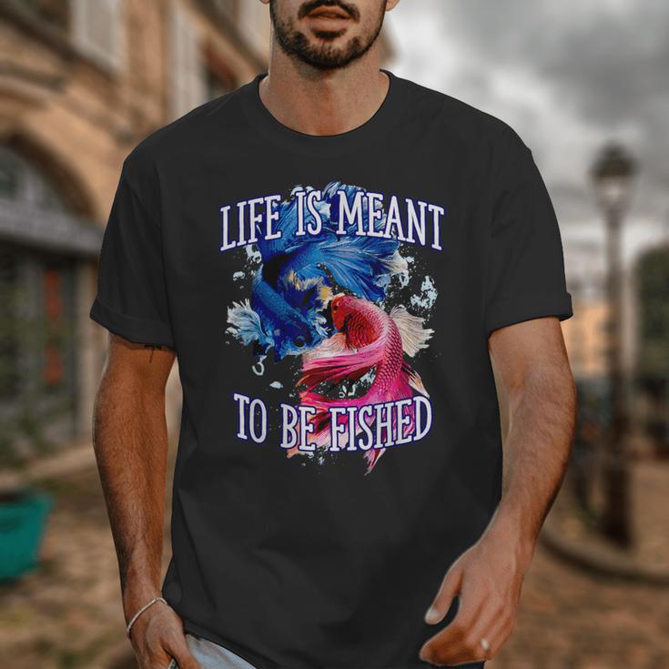 Life Meant To Fished Introvert Sayings Antisocial Quotes Unisex T-Shirt