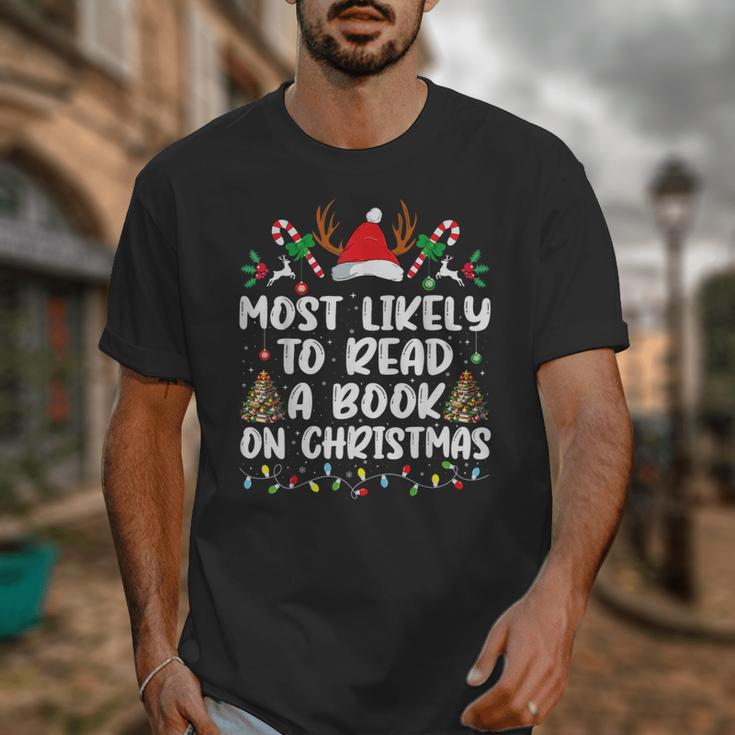 Most Likely To Read A Book On Christmas Matching Family Unisex T-Shirt