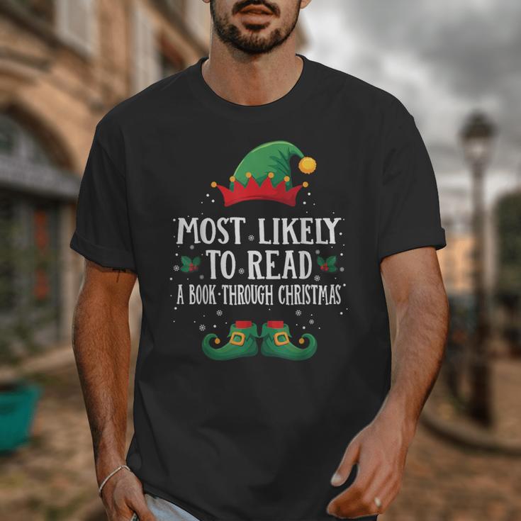 Most Likely To Read A Book Matching Christmas Elf Unisex T-Shirt
