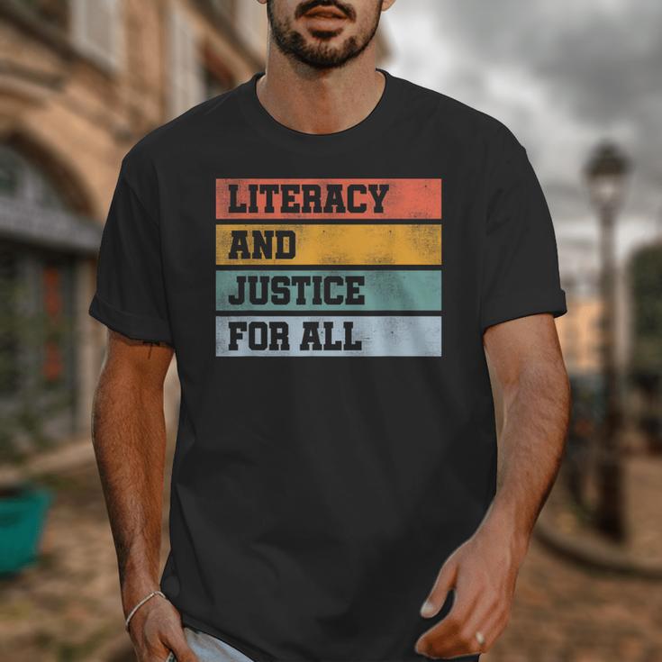 Literacy And Justice For All Stop Book Banning Banned Books Unisex T-Shirt