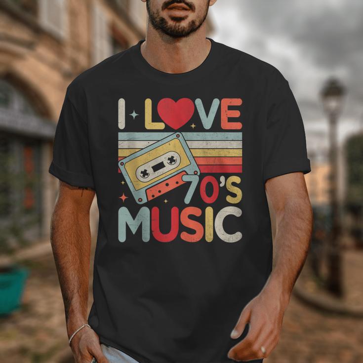 I Love 70's Music Retro Style Nostalgia Cassette 1970s Party Unisex T-Shirt