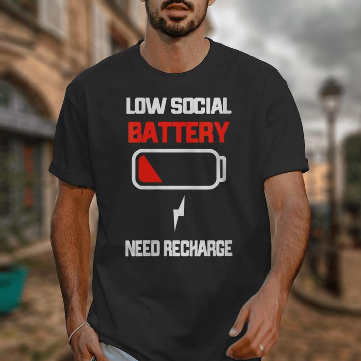 Low Social Battery Need Recharge Introvert Self-Care Unisex T-Shirt