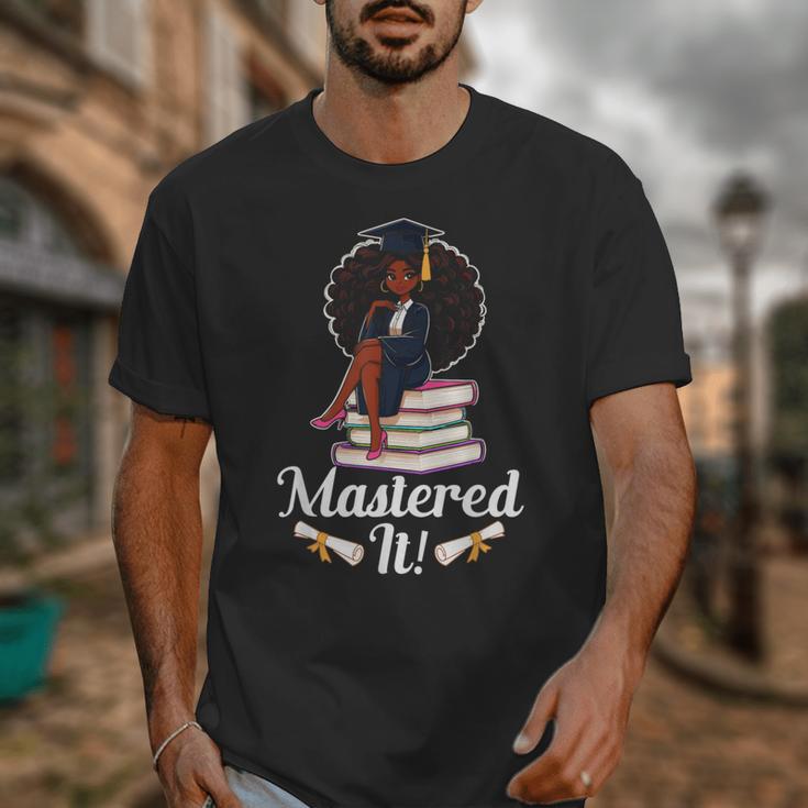 Mastered It Black Girl Masters Degree Graduation Black Queen Unisex T-Shirt