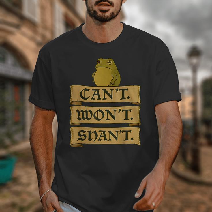 Medieval Frog Meme Sarcastic Introvert Humor Fantasy Unisex T-Shirt