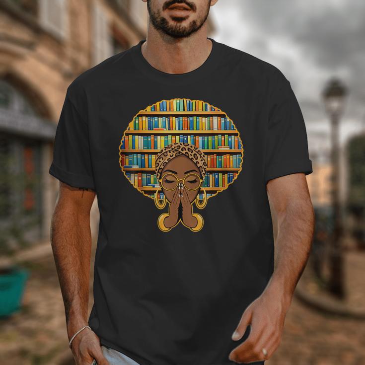 Melanin Afro Women Girl Book Librarian History African Unisex T-Shirt