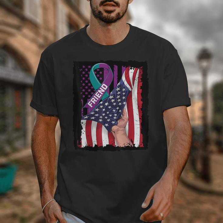 In Memory Of My Friend Suicide Awareness American Flag Women Kids Men Unisex T-Shirt