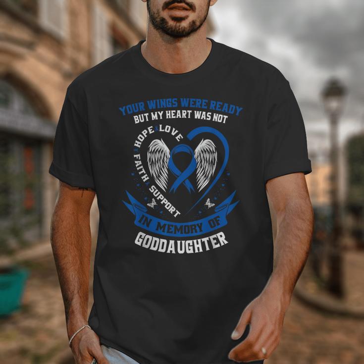 In Memory Of Goddaughter Colon Cancer Awareness Uplifting Unisex T-Shirt In Memory Of Goddaughter Colon Cancer Awareness Uplifting Unisex T-Shirt