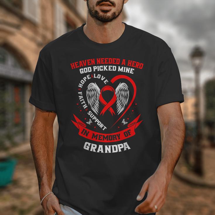In Memory Of Grandpa Heart Disease Awareness Month Memorial Unisex T-Shirt