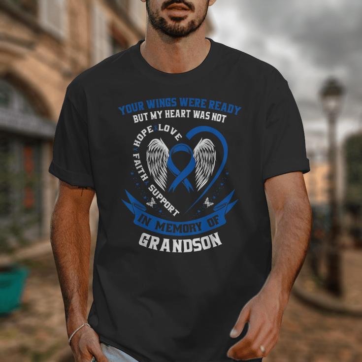 In Memory Of Grandson Colon Cancer Awareness Memorial Unisex T-Shirt In Memory Of Grandson Colon Cancer Awareness Memorial Unisex T-Shirt