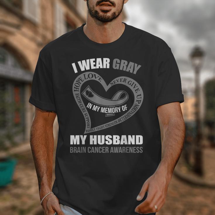 In My Memory Of My Husband BRAIN CANCER AWARENESS Unisex T-Shirt
