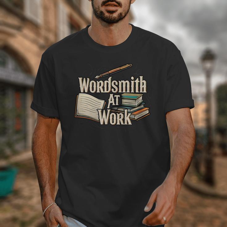 Wordsmith At Work Vintage Writer & Author Pen Book Lover Unisex T-Shirt Wordsmith At Work Vintage Writer & Author Pen Book Lover Unisex T-Shirt
