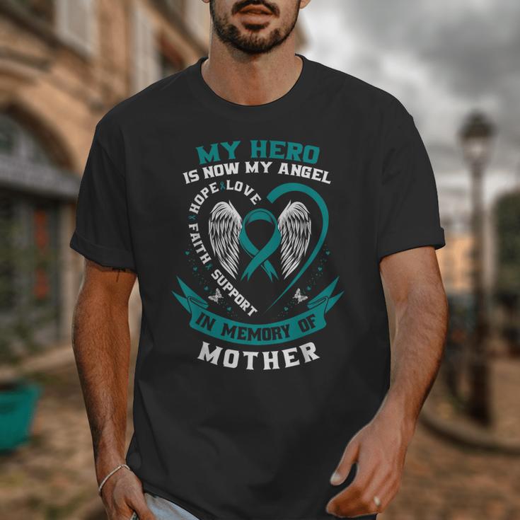 Mom In Memory Of My Mother Ovarian Cancer Shirts Tshirt Tees Unisex T-Shirt Mom In Memory Of My Mother Ovarian Cancer Shirts Tshirt Tees Unisex T-Shirt