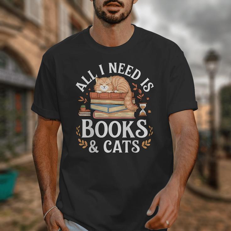 All I Need Is Books And Cats Reading Unisex T-Shirt
