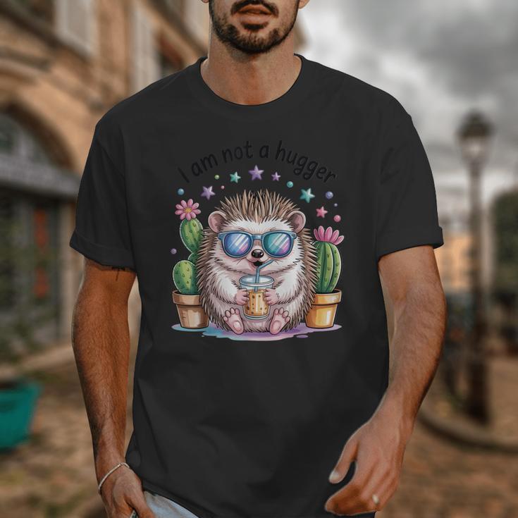 I Am Not a Hugger Introvert Hedgehog With Cactus Unisex T-Shirt I Am Not a Hugger Introvert Hedgehog With Cactus Unisex T-Shirt