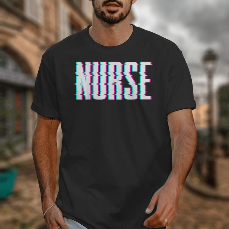 Nurse Glitch Aesthetic Graduation Nurse Glitch Graphic Art Unisex T-Shirt
