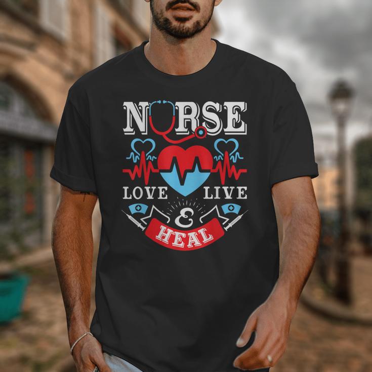 Nurse Live Love Heal Graduation Appreciation Valentines Day Unisex T-Shirt
