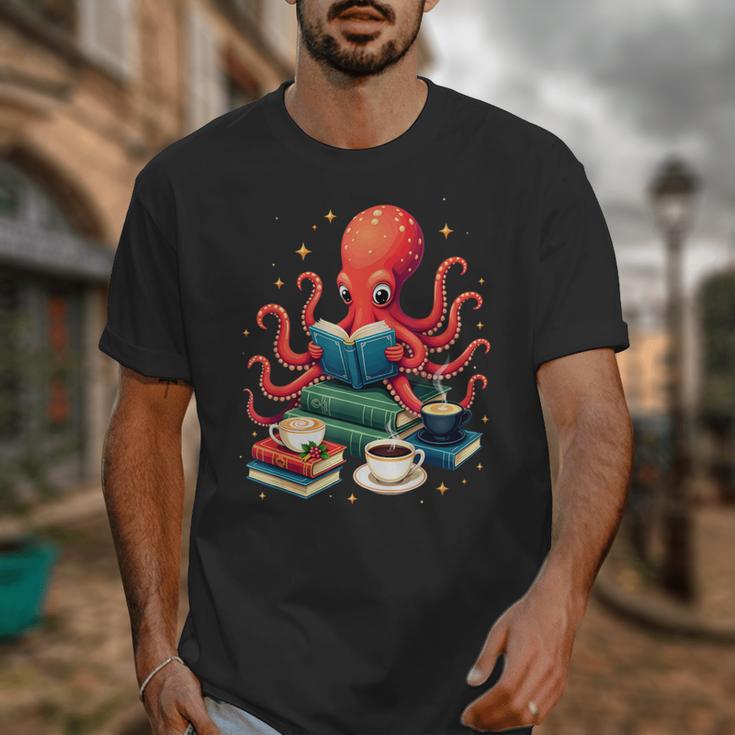 Octopus Reading Books Tea Coffee Unisex T-Shirt