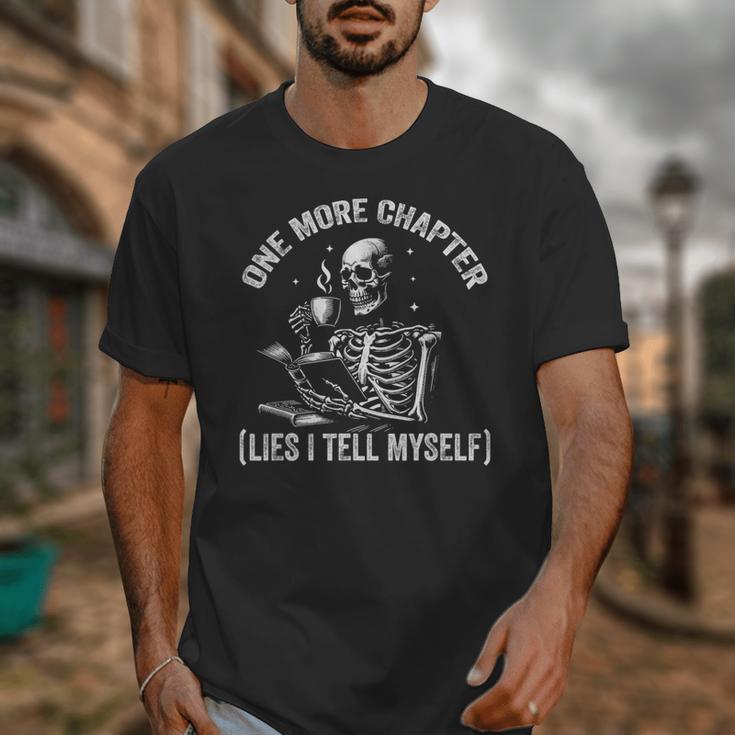 One More Chapter Skeleton Reading Book Lover Bookworm Unisex T-Shirt