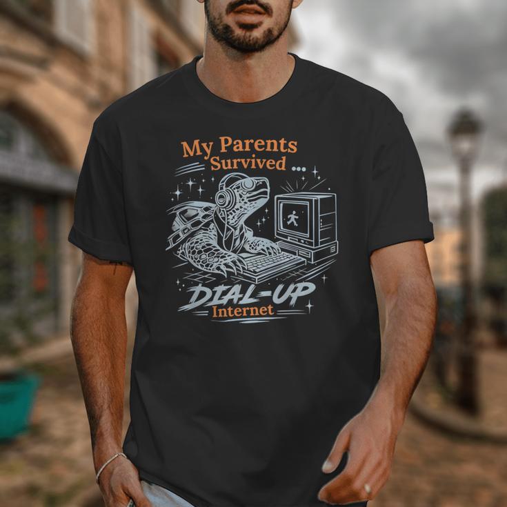 My Parents Survived Dial Up Internet Nostalgia Turtle Unisex T-Shirt My Parents Survived Dial Up Internet Nostalgia Turtle Unisex T-Shirt
