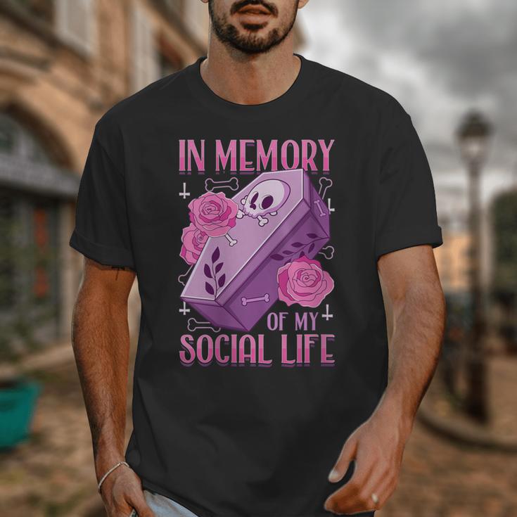Pastel Goth In Memory Of My Social Life Coffin & Pink Roses Unisex T-Shirt Pastel Goth In Memory Of My Social Life Coffin & Pink Roses Unisex T-Shirt