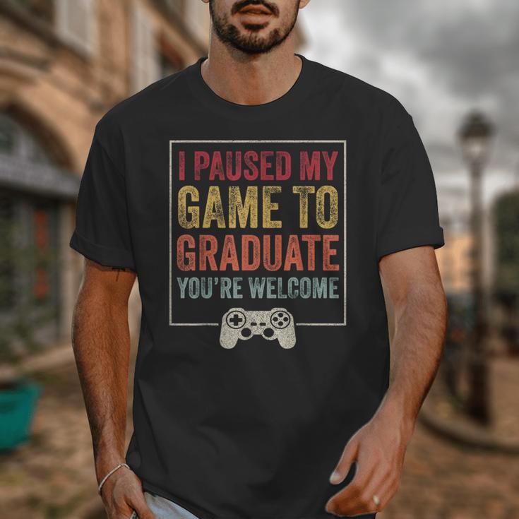 I Paused My Game To Graduate Gamer Graduation Men Boys Unisex T-Shirt