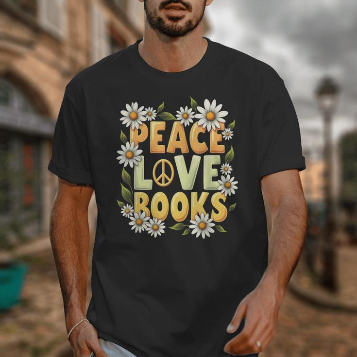 Peace Love Books Librarian Teacher Life Book Library Unisex T-Shirt