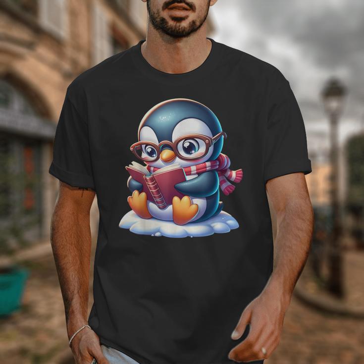 Penguin Reading a Book Animal Unisex T-Shirt