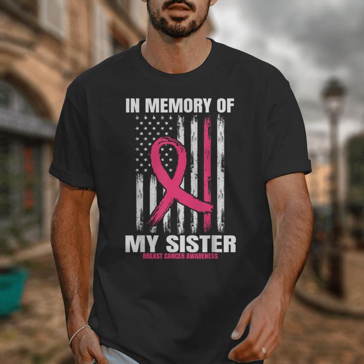 Pink In Memory Of Sister Breast Cancer Awareness Flag Shirts Unisex T-Shirt Pink In Memory Of Sister Breast Cancer Awareness Flag Shirts Unisex T-Shirt